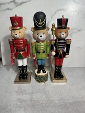 Martha Stewart Christmas 2025 Teddy Bear Nutcrackers Toy Soldier Set of 3 NEW