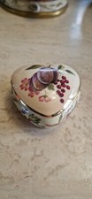 Vintage Royal Worcester Palissy Trinket Box Fruit Floral  Porcelain Heart