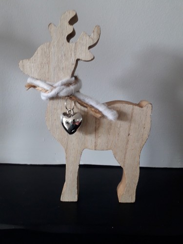 Wooden freestanding reindeer - wooden,
