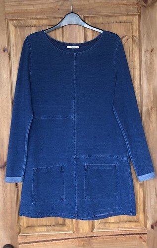 Blue stretchy denim tunic - stretchy,