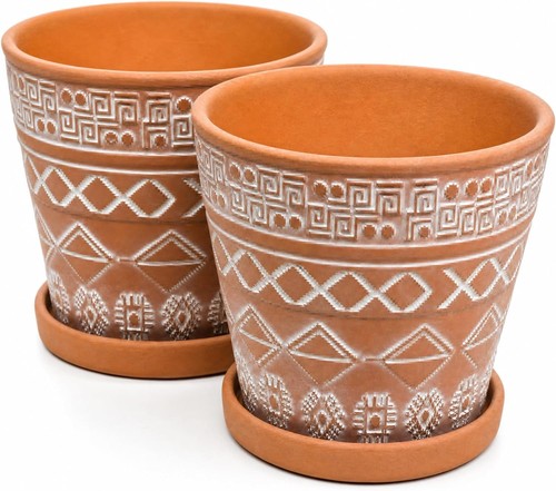 Cedilis pack terracotta pots - terracotta,
