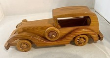Vintage Wooden Car Toy Model Figure Original Old Fine Hand Crafted