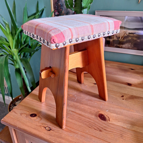 Vintage wooden stool with - vintage,