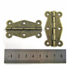 10pcs x 90° DEGREE ANTIQUE BRASS 25mm x 50mm HINGES DOLLHOUSE JEWELLERY BOX H667