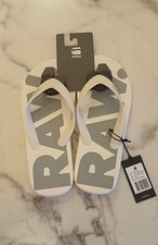 G-STAR RAW Dend Flip Flops Sandals White Grey Women’s Shoes Size UK 6-7 EU 39-40
