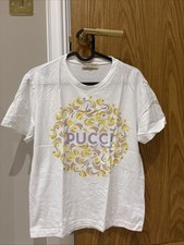 Woman’s Emilio Pucci White T-shirt With Yellow & Purple Logo On Size xS