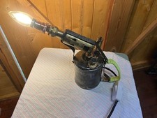 Vintage "blowlamp" light, steel body and brass parts, refurbished & candle bulb