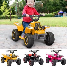 6V Electric Quad Bike, Kids Ride On ATV w/ Forward Backward, Headlights