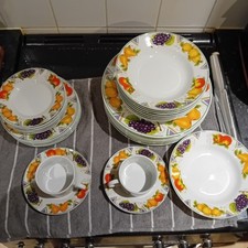 Royal Norfolk Vintage Fruit Pattern Dinnerware Set 37 Pieces