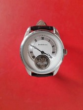 Jean Bellecour Automatic Open Heart Watch Black Leather Strap JBW5022 Working