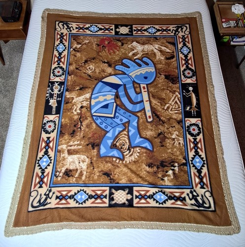 Kokopelli fleece throw - kokopelli,