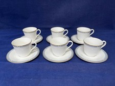 M&S / ROYAL DOULTON FELSHAM TEA CUPS & SAUCERS X 6 1st QUAL & EXCELLENT