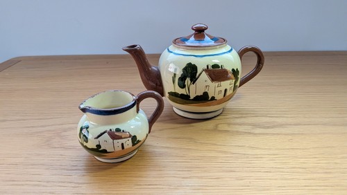 Watcombe mottoware jug and - watcombe,