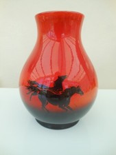 SylvaC Flambe Horse Vase red &
