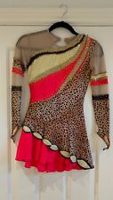 Ice figure Skating animal print competition dress age 9-12 years