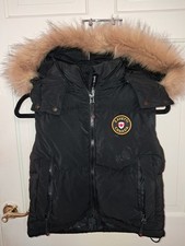 Zavetti Canada Black Gilet Puffer Body Warmer Hood Jacket Womens Size S Small
