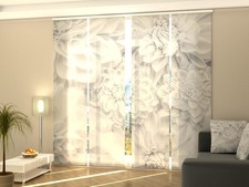 Panel Track Blinds Wellmira for Sliding Glass Door, any sizes - White Dahlias