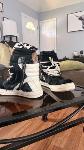 Rick owens geobasket black fur - rick,