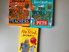 David Walliams Worlds Worst Pets & Teachers & Mr Stink. Book bundle