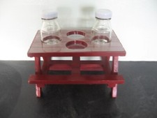 Wooden Picnic Table Condiment Holder Dining Cafe Jams Sauces Chutney Salt Pepper