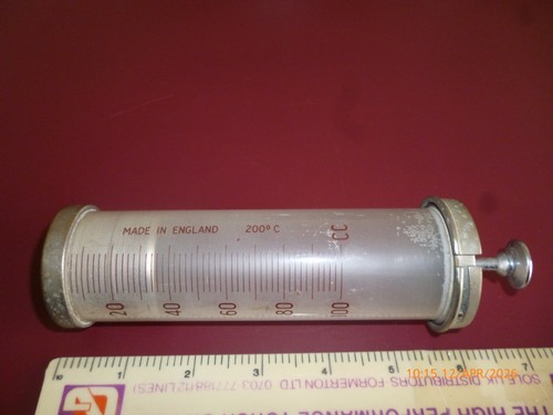 Syringe glass metal - syringe, glass/metal