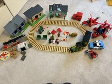 HUGE Postman Pat Greendale Train Set With Figures Prison Helicopter Van Vehicles