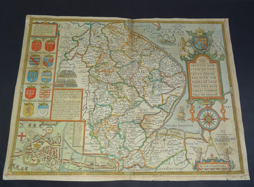 Antique map lincolnshire by - lincolnshire,