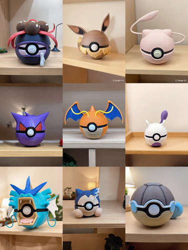 Kanto pokemon pokeballs 3d - |,