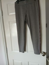 Ladies M And S Treggings Puppy Dog Check With Red Trim