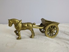 Vintage Brass Horse and Cart