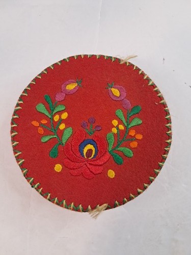 Vintage hand embroidered red - vintage,