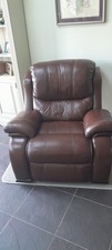 Dark Tan Leather Electric Recliner Chair