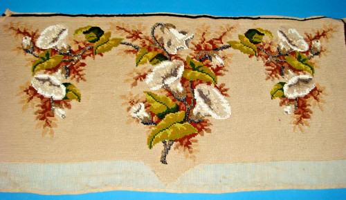 Antique beadwork with - , lilies
