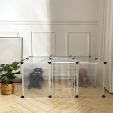 Pet Playpen Panel Cage DIY Fence Top&Wire Door for Rabbit Puppy Enclosure Guinea
