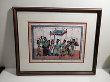 VTG Amos Amit batik “The Chuppah” Jewish Wedding  SIGNED #373/500