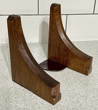 PAIR OF WOODEN BOOKENDS +