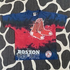 Vintage Liquid Blue Boston Red Sox Tie Dye T-Shirt Medium Blue Red MLB