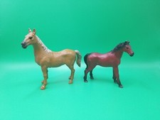 Brown Morgan & Fawn Stallion Horse Animal Figure Lot 2007 + 2011 Toy Major Brand
