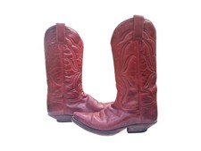Red Leather Cowboy Boots Women