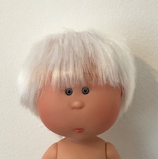 NEW - NINES D’ONIL LITTLE MIA/MIO DOLL WITH SOFT WHITE HAIR 23CM WITHOUT CLOTHES