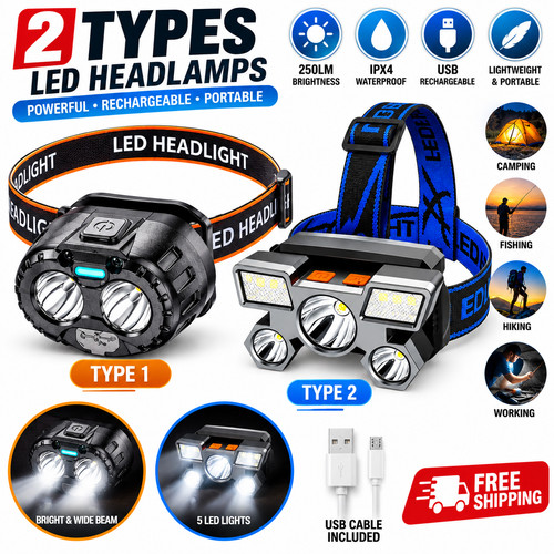 Led head torch ipx4 headlight - torch,