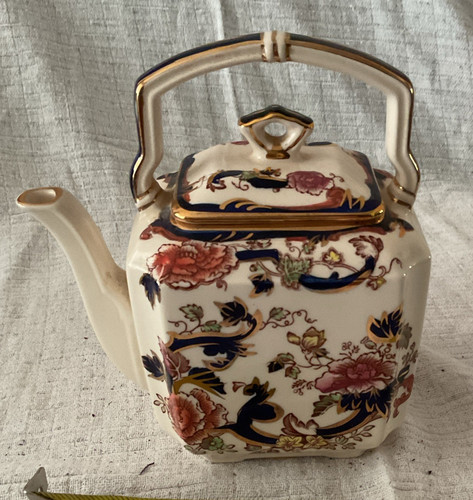 Floral square ceramic tea pot - ceramic,