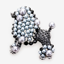 Large Poodle Crystal Dog