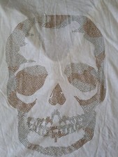 ZADIG & VOLTAIRE Vintage UNISEX T-Shirt WHITE Back Print DIAMANTE SKULL CAMO Med