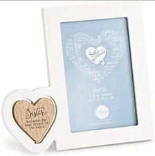 7075 Sister Photo Frame, White, Photo Size 6 x 4 inches