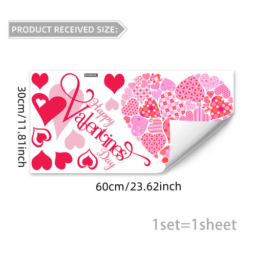 Pink heart window - , cling