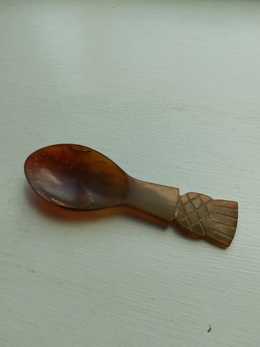 Vintage horn spoon with - vintage,