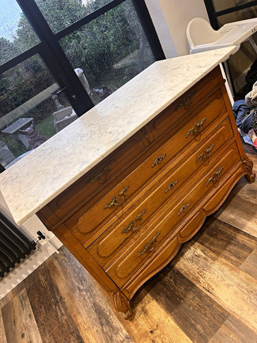 Antique french oak chest - french,