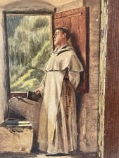 Antique Oil Painting Clergy