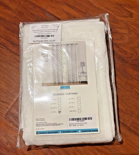 Bujasso white semi sheer - white,